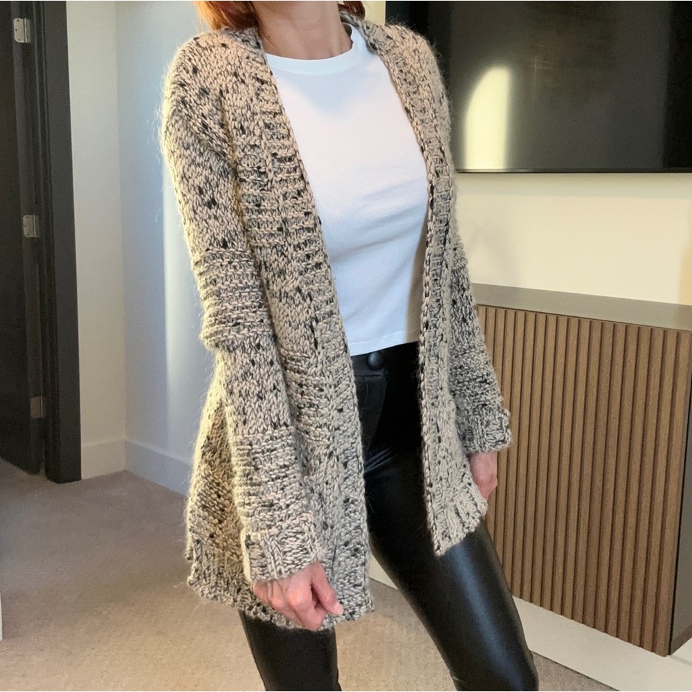 Massimo Dutti Long Knit Cardigan Small